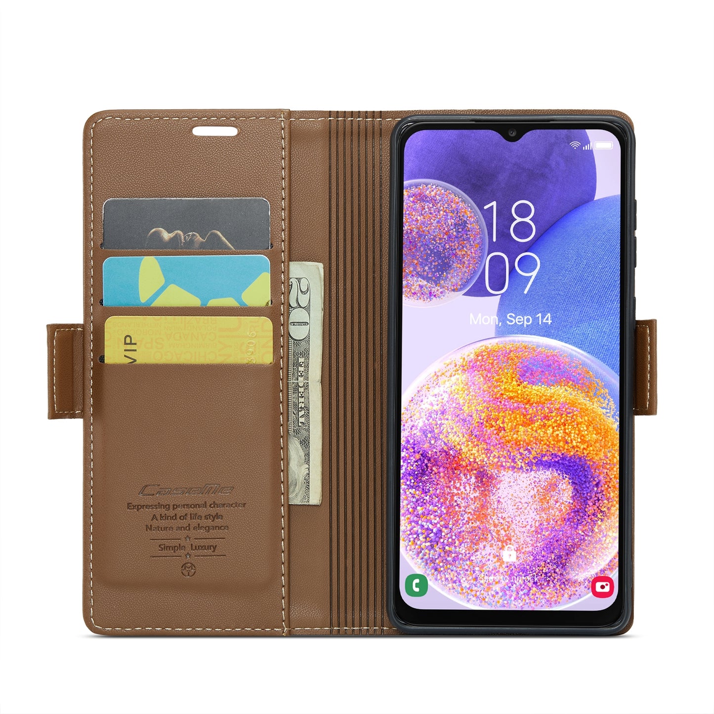 Samsung Galaxy A23 Leather Wallet Case - RFID Blocking, Stand Function, Card Slots