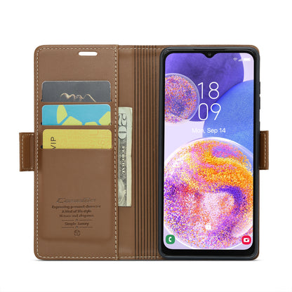 Samsung Galaxy A23 Leather Wallet Case - RFID Blocking, Stand Function, Card Slots