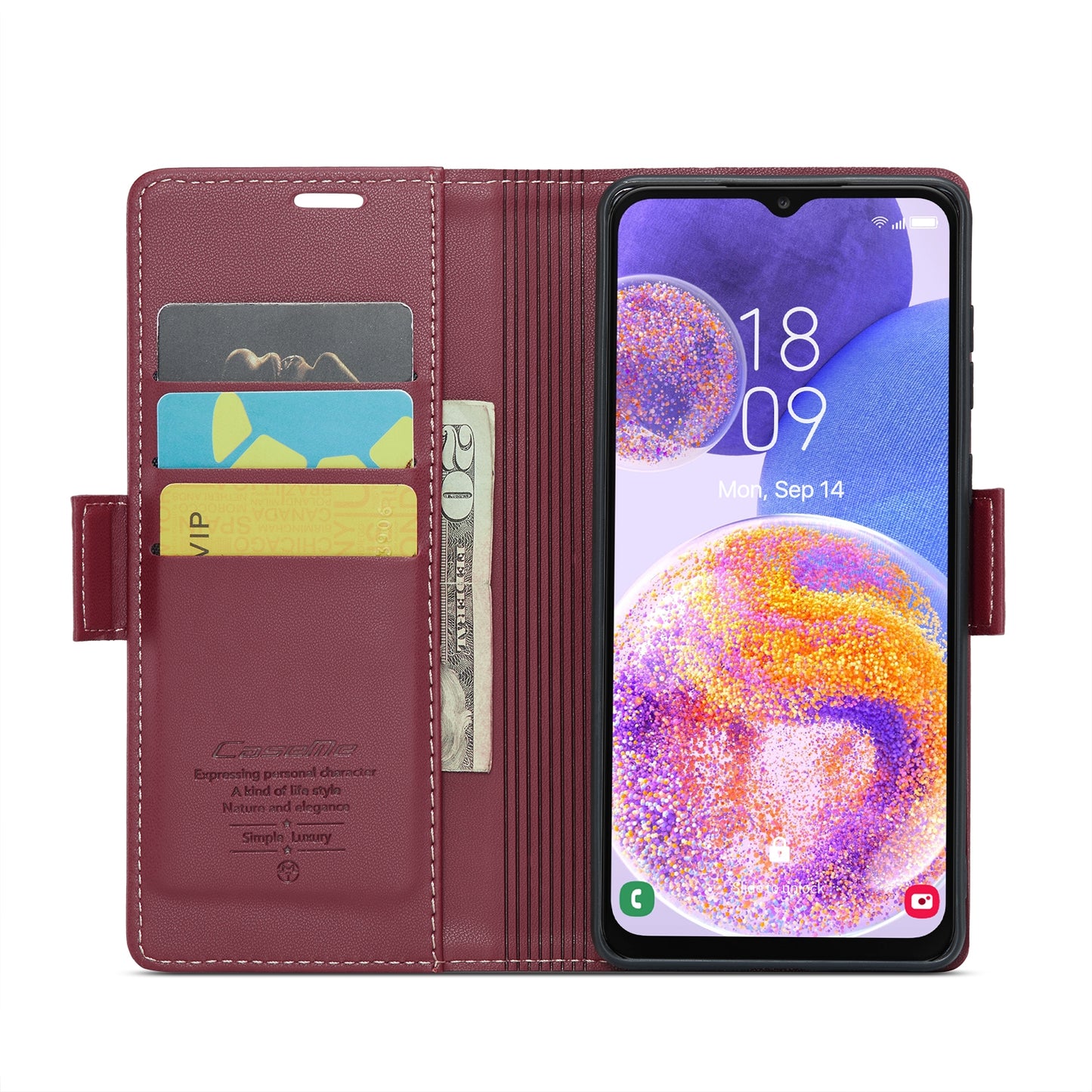 Samsung Galaxy A23 Leather Wallet Case - RFID Blocking, Stand Function, Card Slots