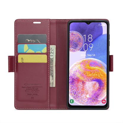 Samsung Galaxy A23 Leather Wallet Case - RFID Blocking, Stand Function, Card Slots