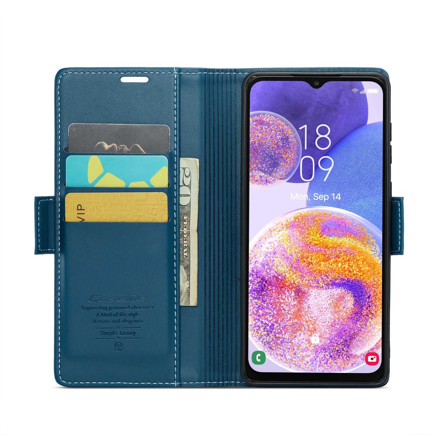 Samsung Galaxy A23 Leather Wallet Case - RFID Blocking, Stand Function, Card Slots