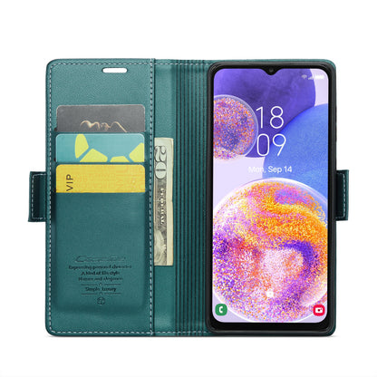 Samsung Galaxy A23 Leather Wallet Case - RFID Blocking, Stand Function, Card Slots