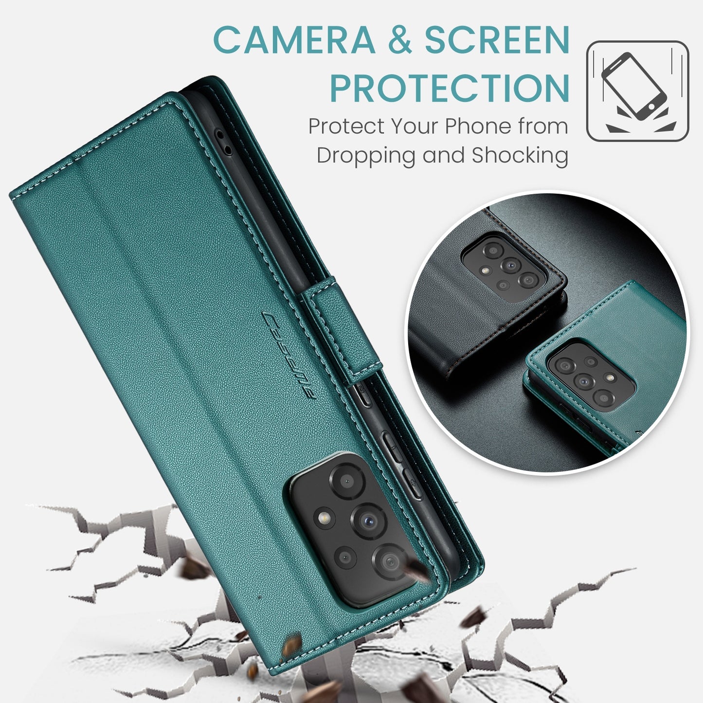 Samsung Galaxy A33 5G Leather Wallet Case - RFID Blocking, Stand Function, Card Slots