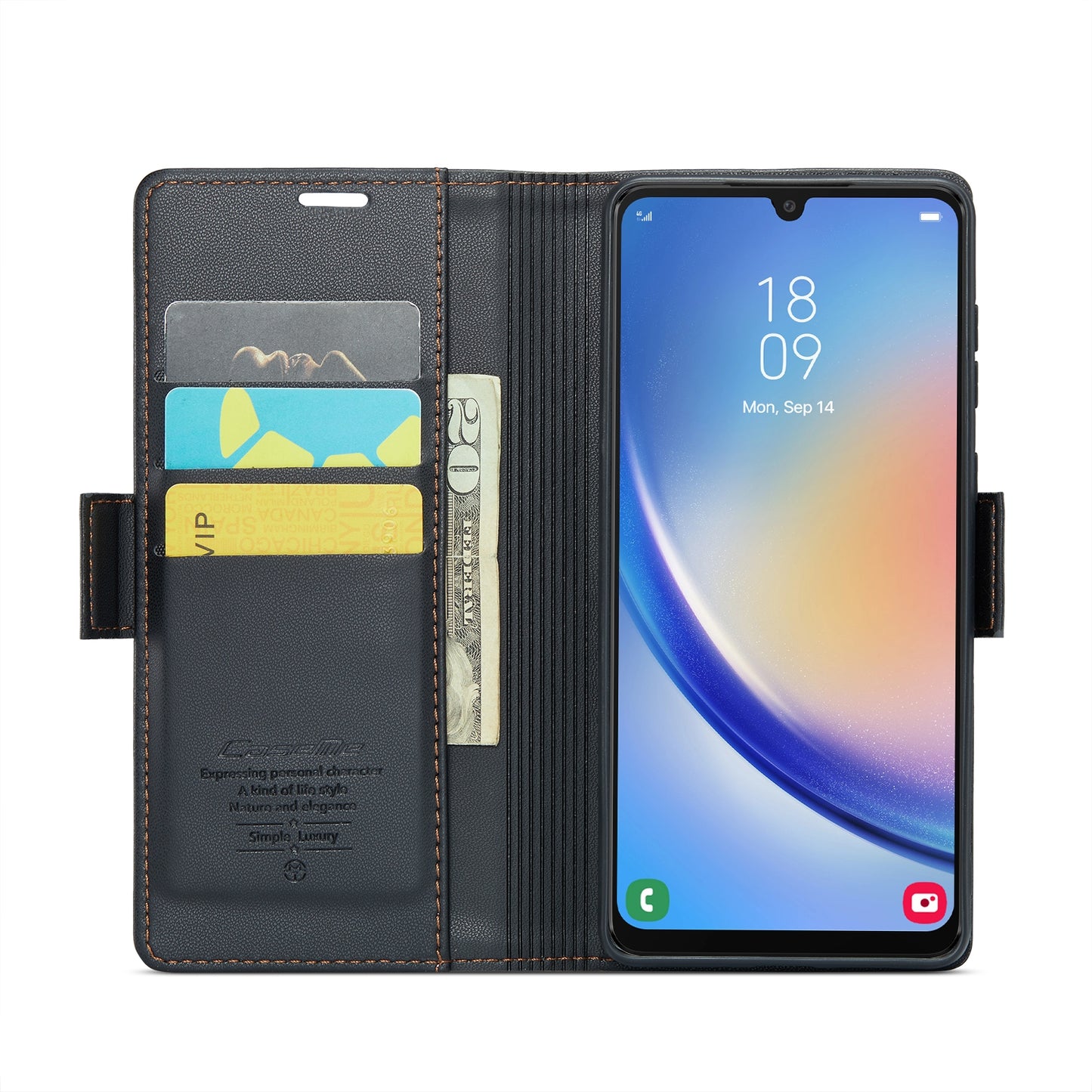 Samsung Galaxy A34 5G Leather Wallet Case - RFID Blocking, Stand Function, Card Slots