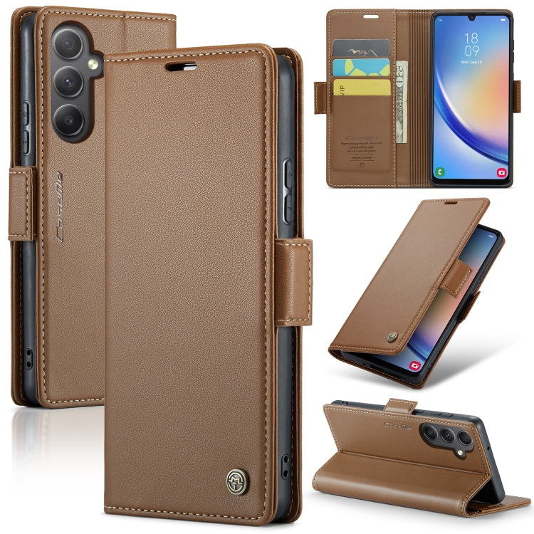 Samsung Galaxy A34 5G Leather Wallet Case - RFID Blocking, Stand Function, Card Slots