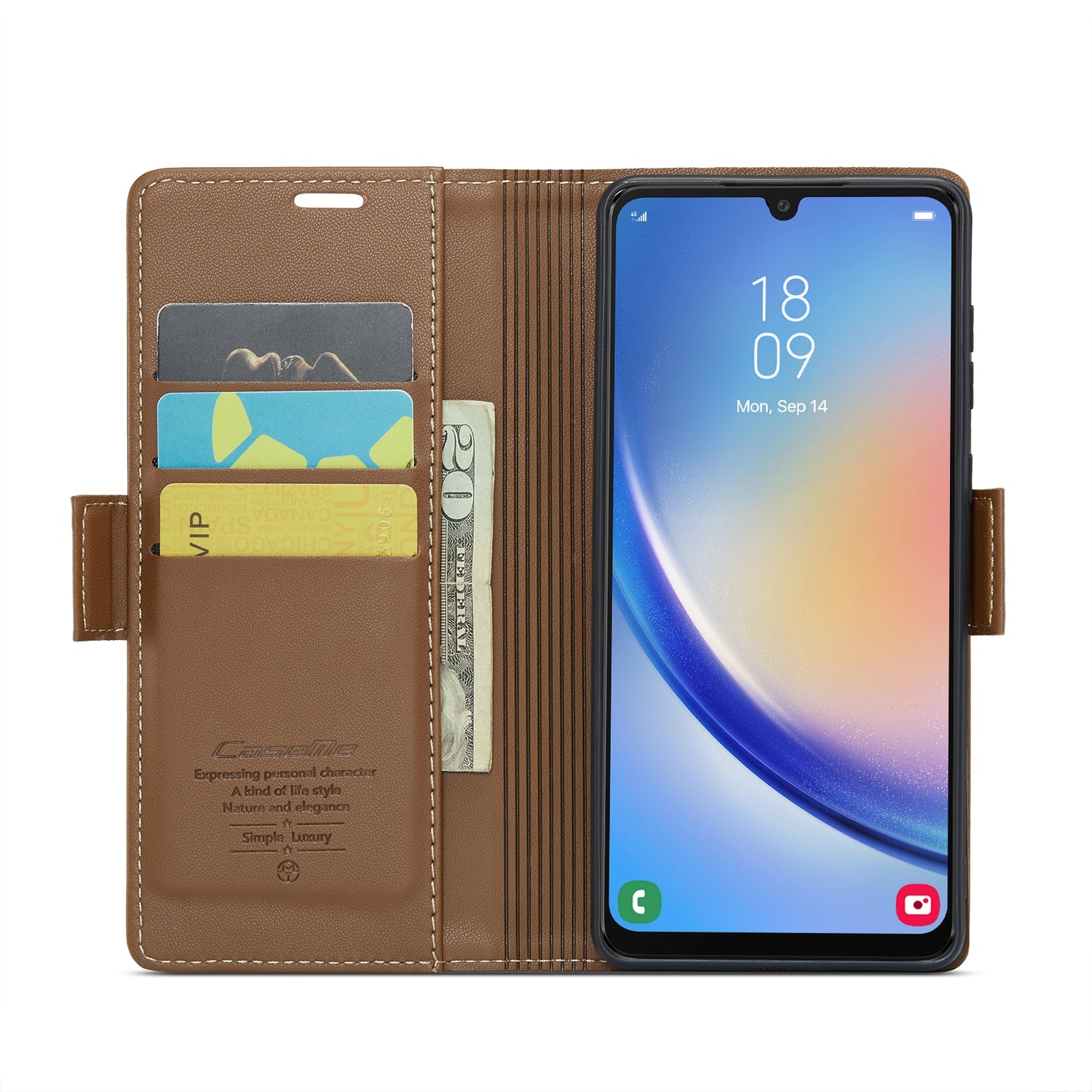 Samsung Galaxy A34 5G Leather Wallet Case - RFID Blocking, Stand Function, Card Slots