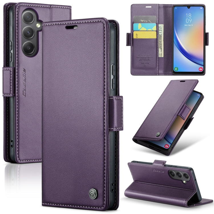 Samsung Galaxy A34 5G Leather Wallet Case - RFID Blocking, Stand Function, Card Slots