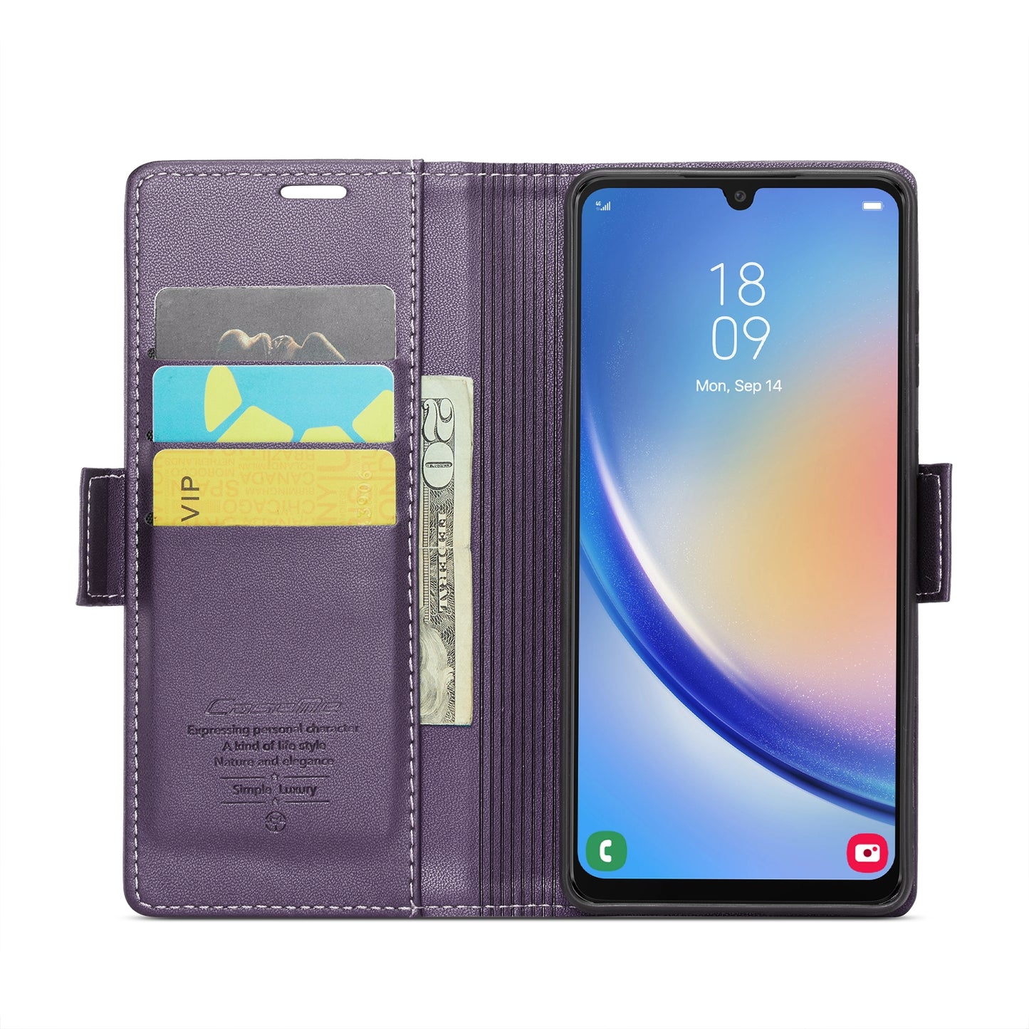 Samsung Galaxy A34 5G Leather Wallet Case - RFID Blocking, Stand Function, Card Slots
