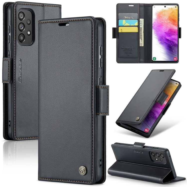 Samsung Galaxy A73 5G Leather Wallet Case - RFID Blocking, Stand Function, Card Slots