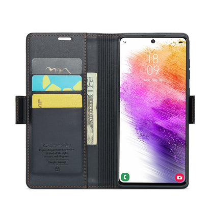 Samsung Galaxy A73 5G Leather Wallet Case - RFID Blocking, Stand Function, Card Slots
