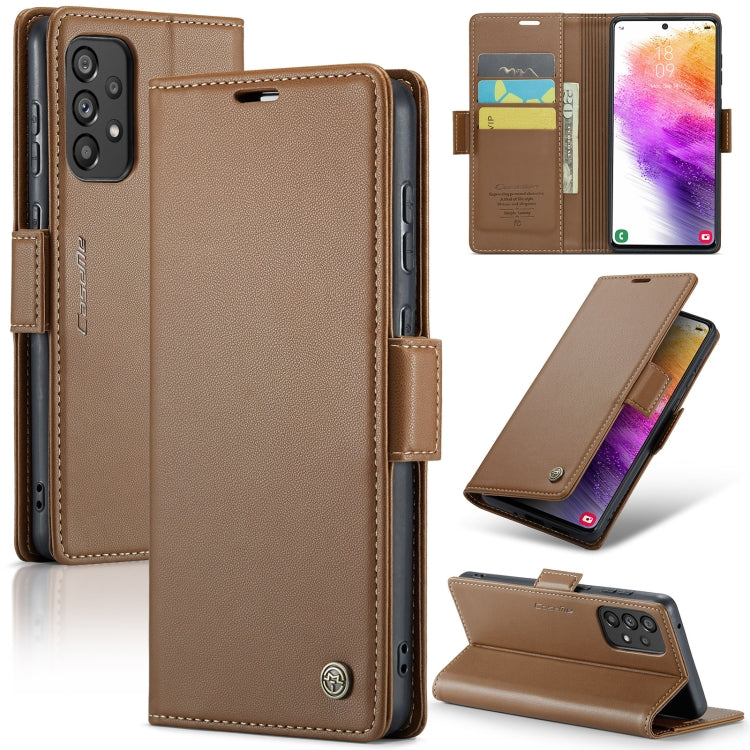 Samsung Galaxy A73 5G Leather Wallet Case - RFID Blocking, Stand Function, Card Slots