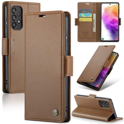 Samsung Galaxy A73 5G Leather Wallet Case - RFID Blocking, Stand Function, Card Slots