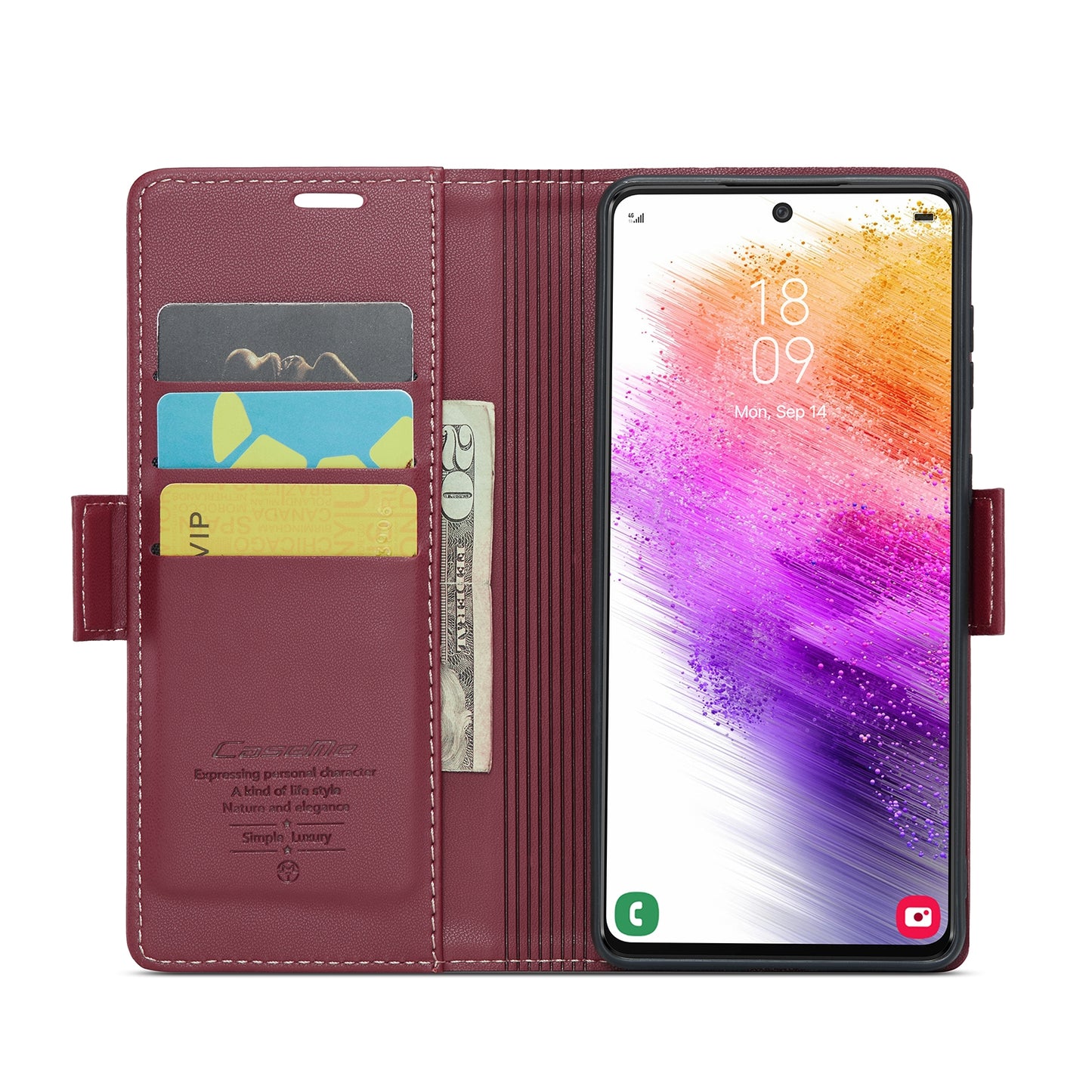 Samsung Galaxy A73 5G Leather Wallet Case - RFID Blocking, Stand Function, Card Slots