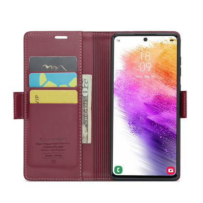 Samsung Galaxy A73 5G Leather Wallet Case - RFID Blocking, Stand Function, Card Slots