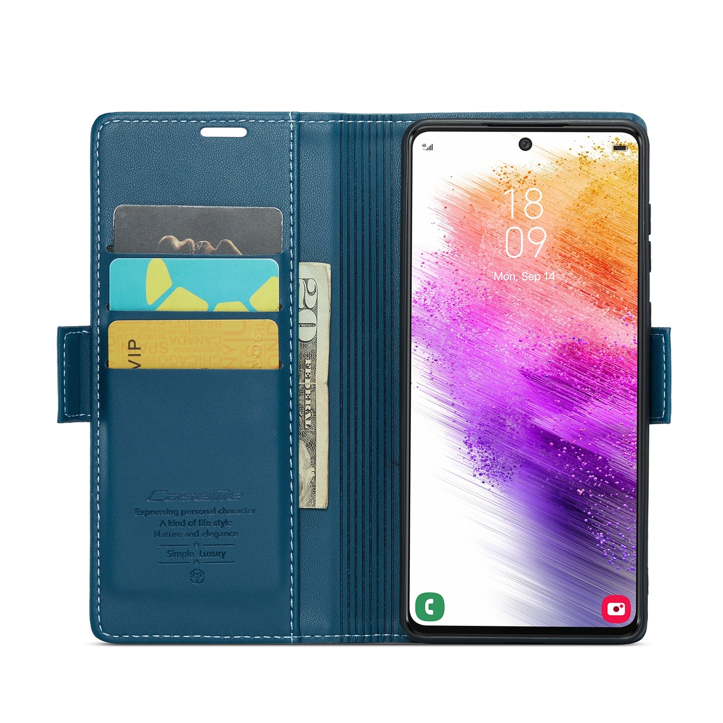 Samsung Galaxy A73 5G Leather Wallet Case - RFID Blocking, Stand Function, Card Slots