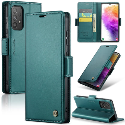 Samsung Galaxy A73 5G Leather Wallet Case - RFID Blocking, Stand Function, Card Slots