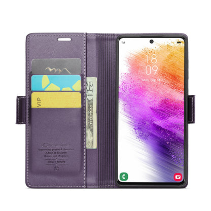 Samsung Galaxy A73 5G Leather Wallet Case - RFID Blocking, Stand Function, Card Slots