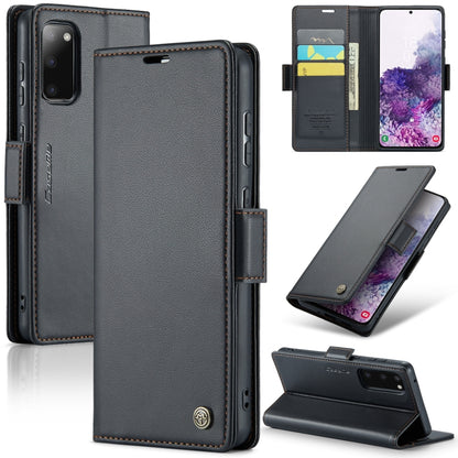 Samsung Galaxy S20 Leather Wallet Case - RFID Blocking, Stand Function, Card Slots
