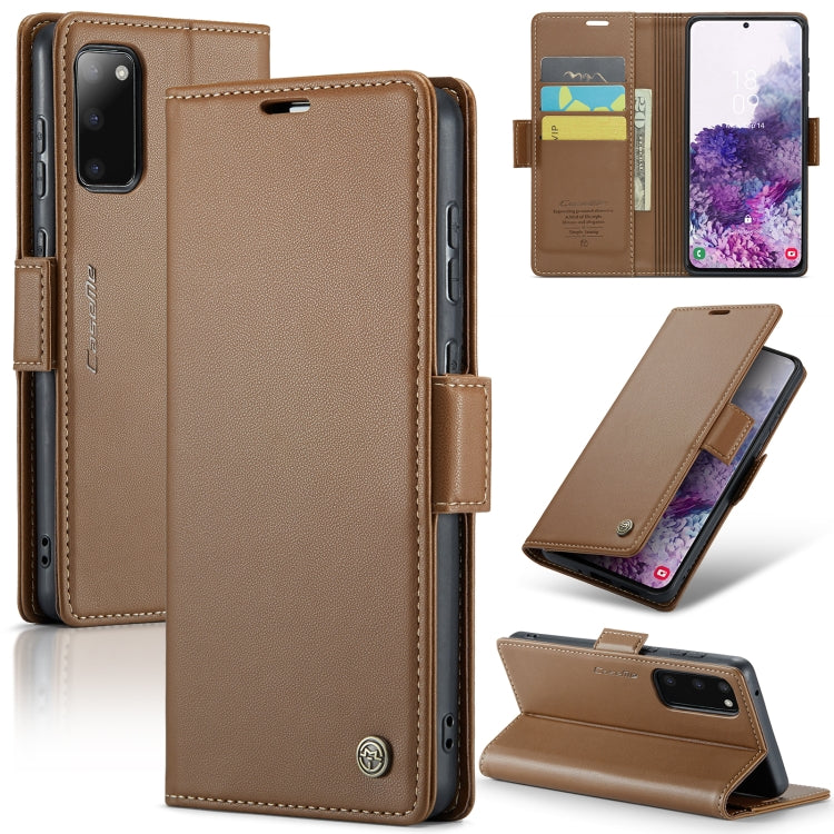 Samsung Galaxy S20 Leather Wallet Case - RFID Blocking, Stand Function, Card Slots