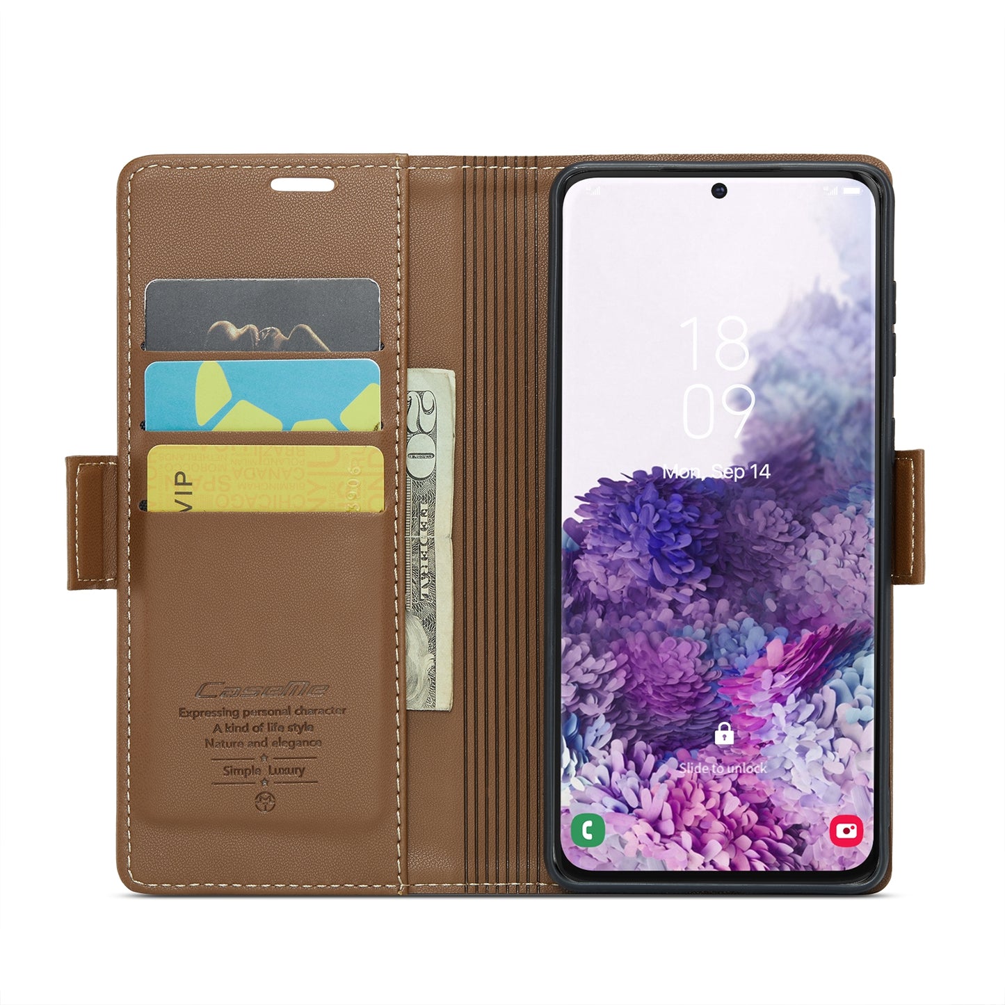 Samsung Galaxy S20 Leather Wallet Case - RFID Blocking, Stand Function, Card Slots