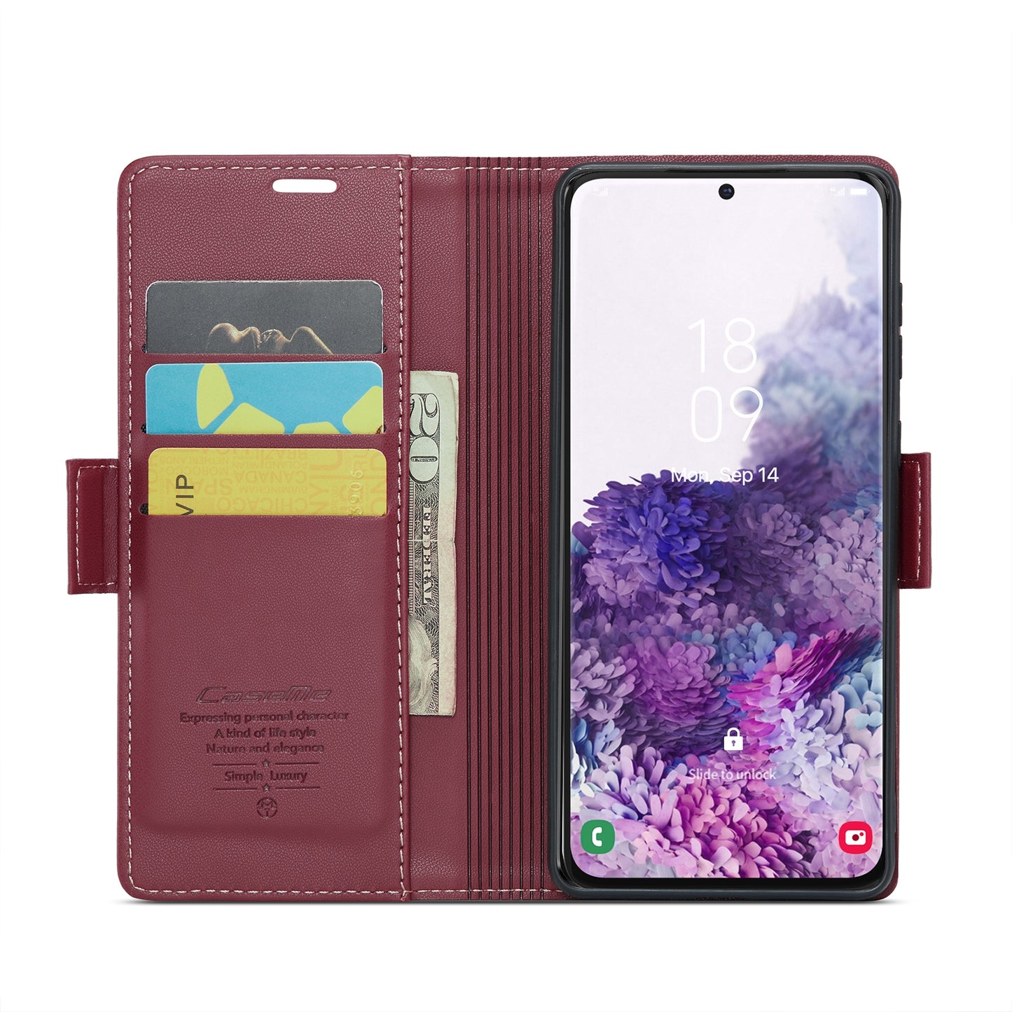 Samsung Galaxy S20 Leather Wallet Case - RFID Blocking, Stand Function, Card Slots
