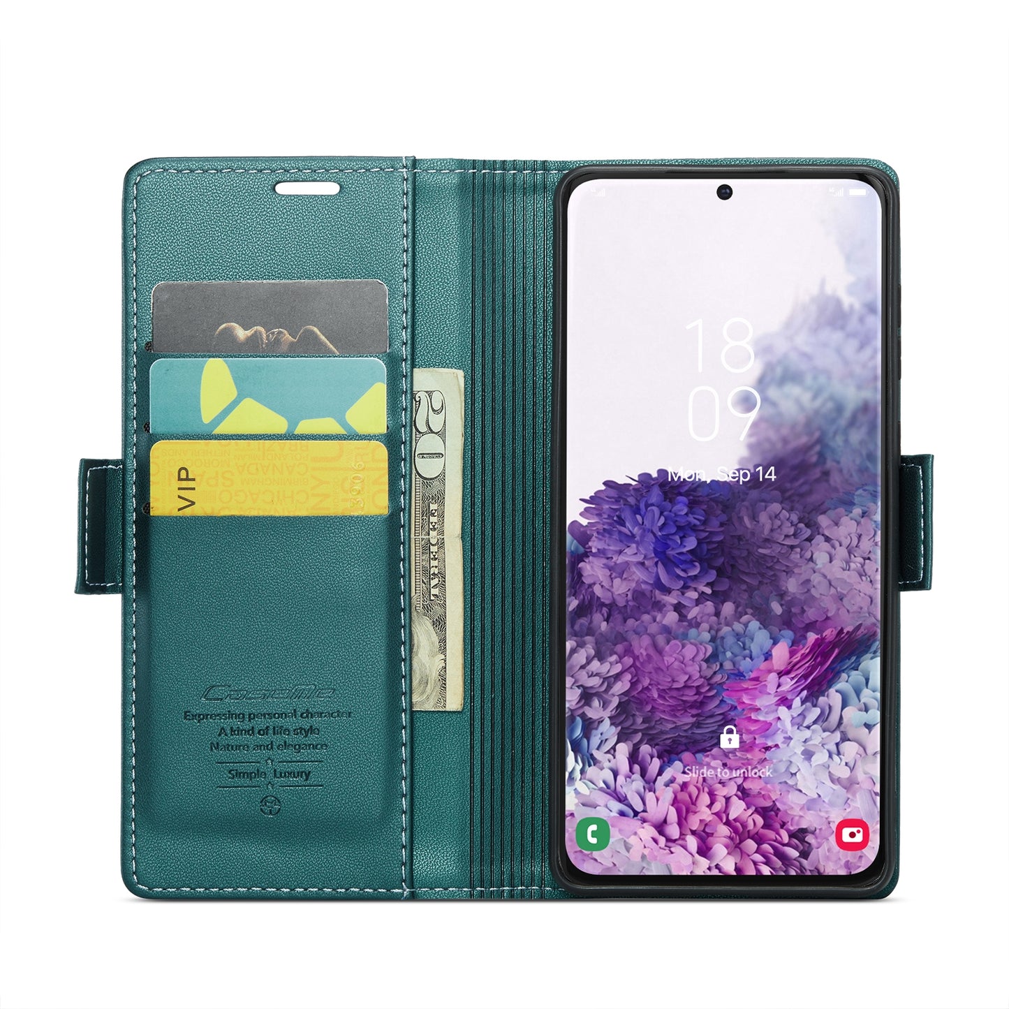 Samsung Galaxy S20 Leather Wallet Case - RFID Blocking, Stand Function, Card Slots