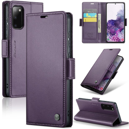 Samsung Galaxy S20 Leather Wallet Case - RFID Blocking, Stand Function, Card Slots