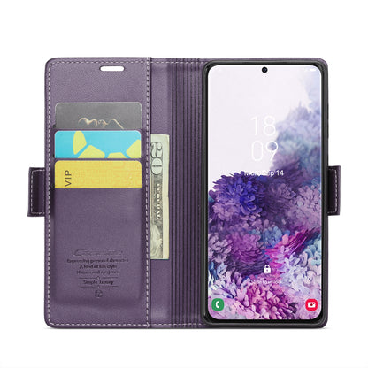 Samsung Galaxy S20 Leather Wallet Case - RFID Blocking, Stand Function, Card Slots