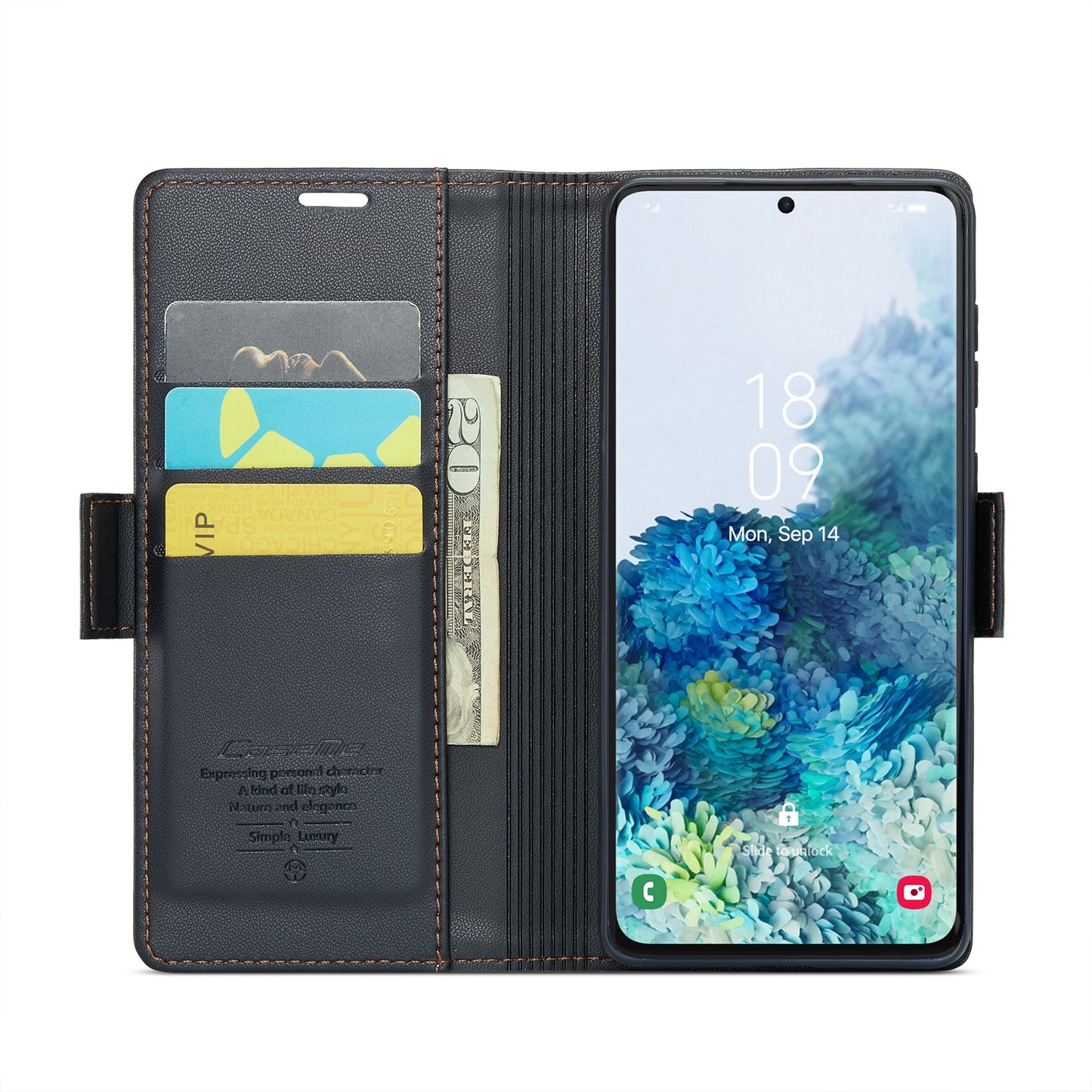 Samsung Galaxy S20+ Leather Wallet Case - RFID Blocking, Stand Function, Card Slots