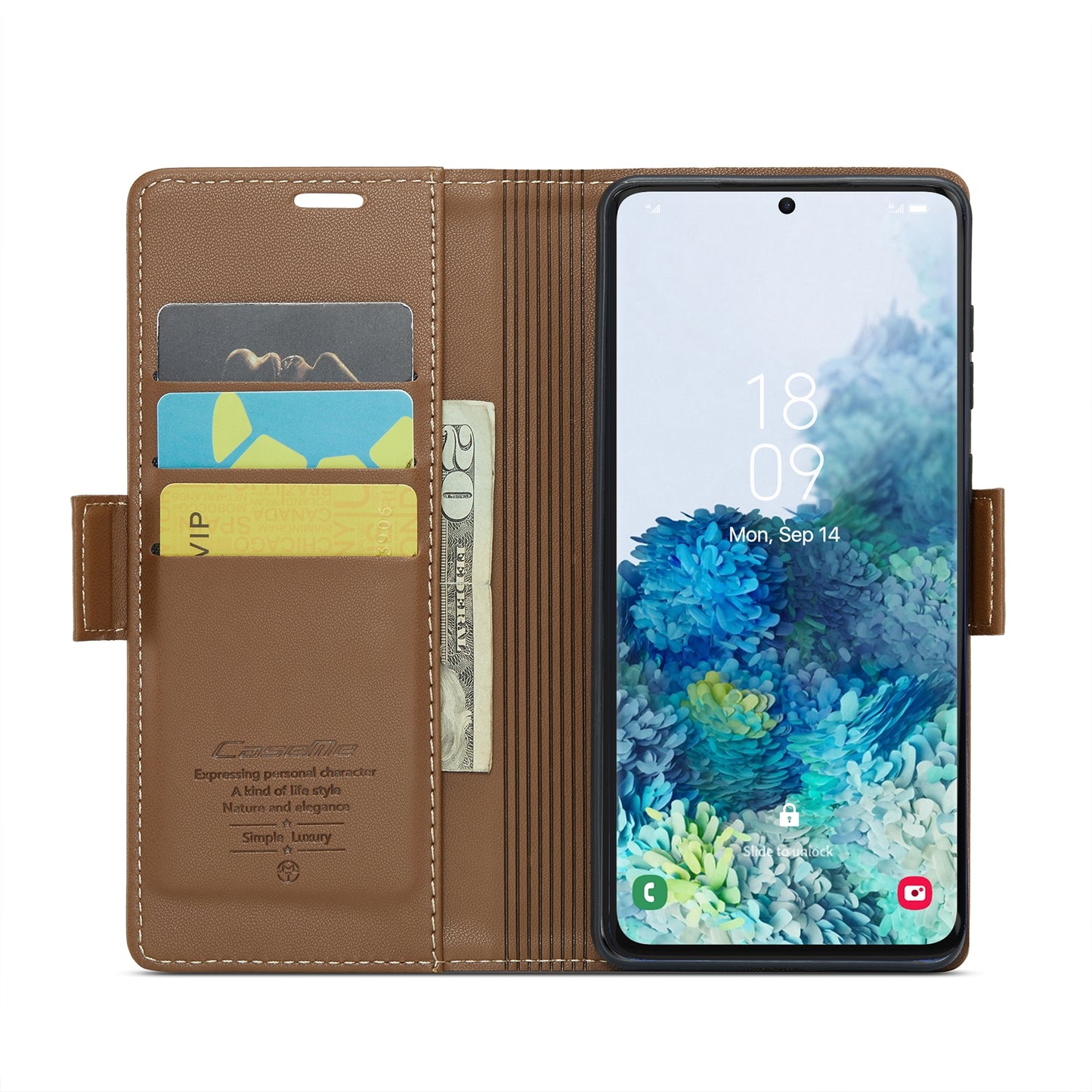 Samsung Galaxy S20+ Leather Wallet Case - RFID Blocking, Stand Function, Card Slots