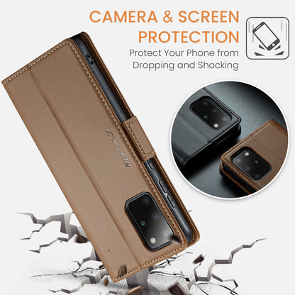 Samsung Galaxy S20+ Leather Wallet Case - RFID Blocking, Stand Function, Card Slots