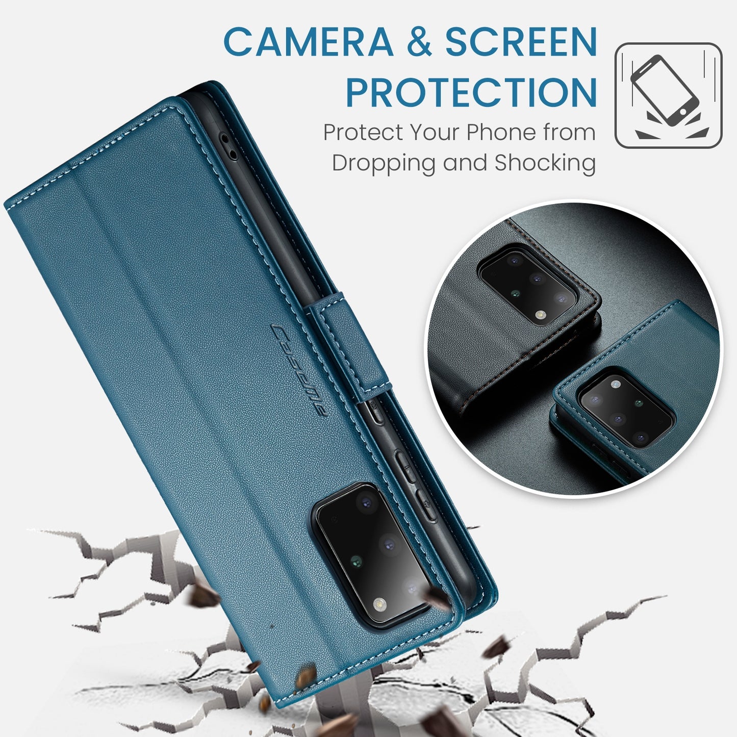 Samsung Galaxy S20+ Leather Wallet Case - RFID Blocking, Stand Function, Card Slots