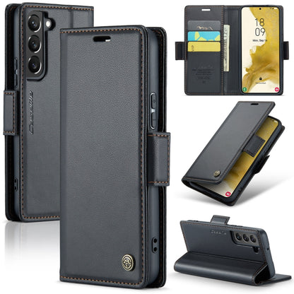 Samsung Galaxy S22 5G Leather Wallet Case - RFID Blocking, Stand Function, Card Slots