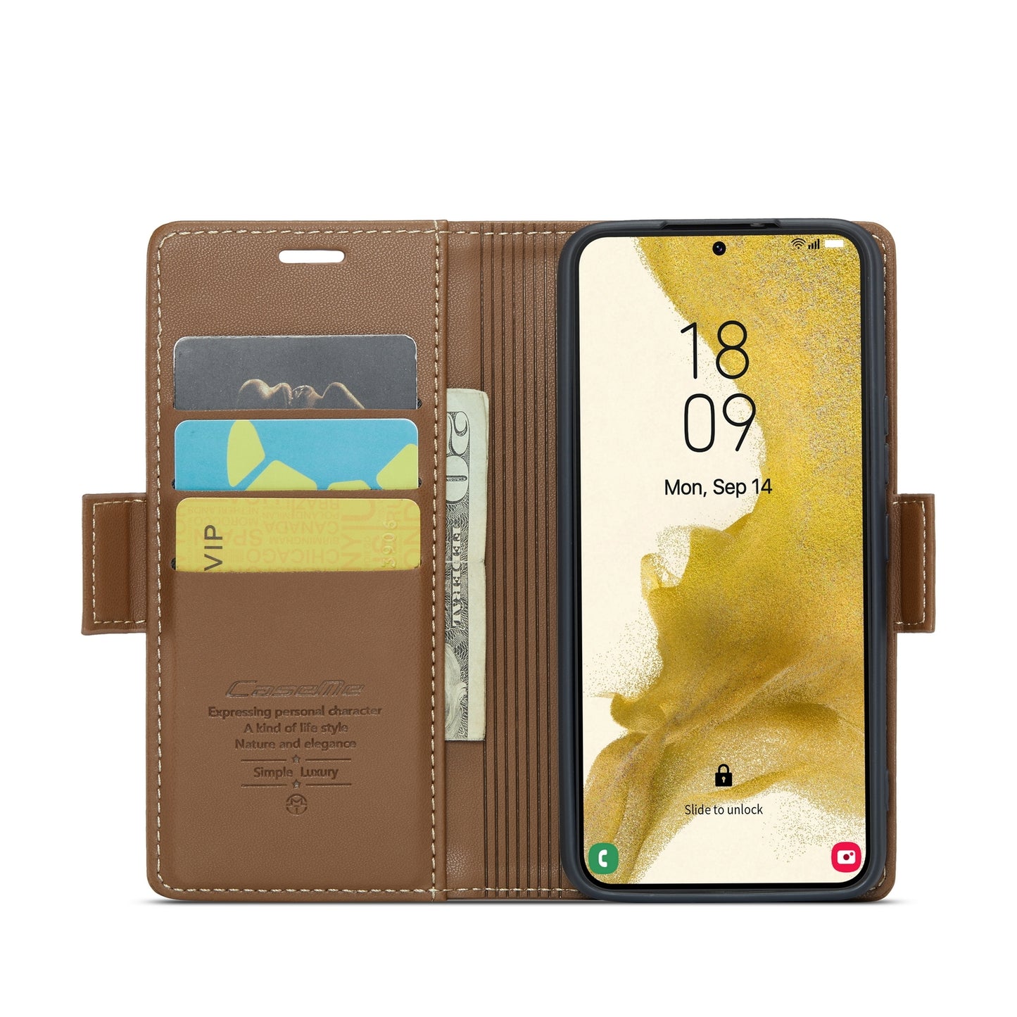 Samsung Galaxy S22 5G Leather Wallet Case - RFID Blocking, Stand Function, Card Slots