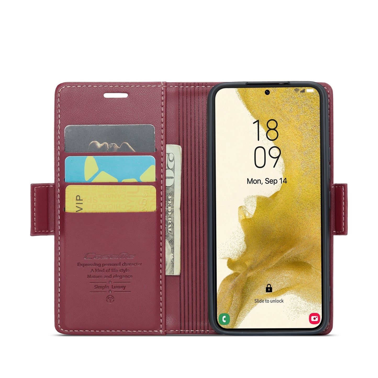 Samsung Galaxy S22 5G Leather Wallet Case - RFID Blocking, Stand Function, Card Slots