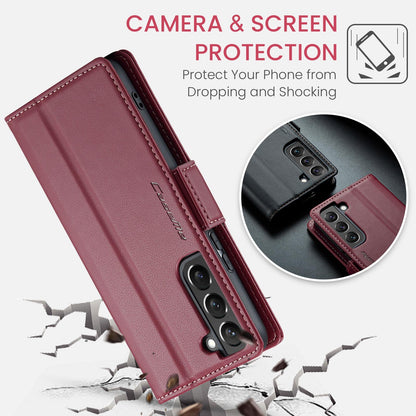 Samsung Galaxy S22 5G Leather Wallet Case - RFID Blocking, Stand Function, Card Slots