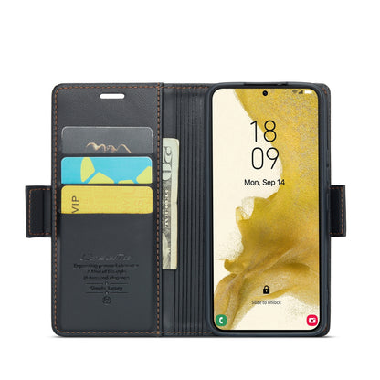 Samsung Galaxy S22+ 5G Leather Wallet Case - RFID Blocking, Stand Function, Card Slots