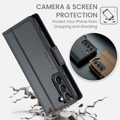 Samsung Galaxy S22+ 5G Leather Wallet Case - RFID Blocking, Stand Function, Card Slots