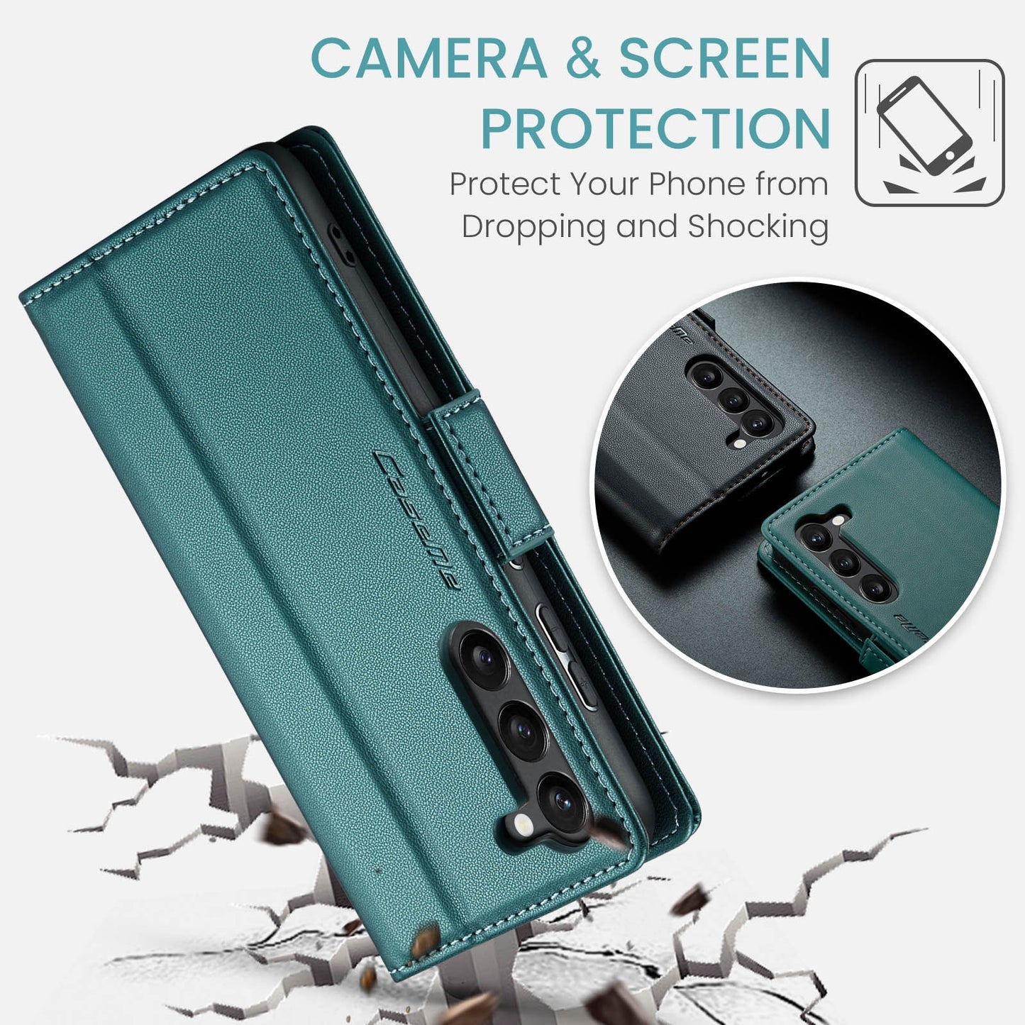 Samsung Galaxy S23 5G Leather Wallet Case - RFID Blocking, Stand Function, Card Slots