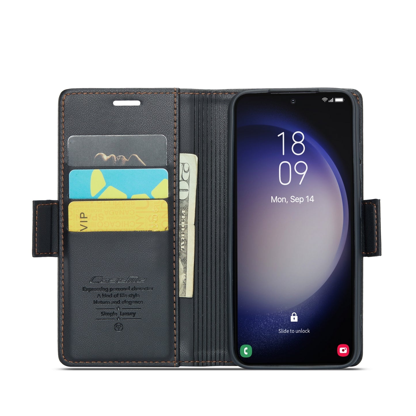 Samsung Galaxy S23+ 5G Leather Wallet Case - RFID Blocking, Stand Function, Card Slots