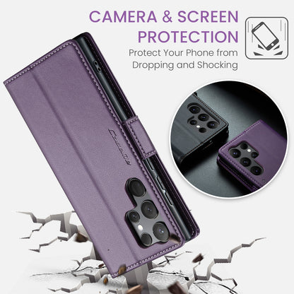 Samsung Galaxy S23 Ultra 5G Leather Wallet Case - RFID Blocking, Stand Function, Card Slots