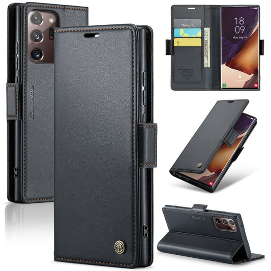 Samsung Galaxy Note20 Ultra Leather Wallet Case - RFID Blocking, Stand Function, Card Slots