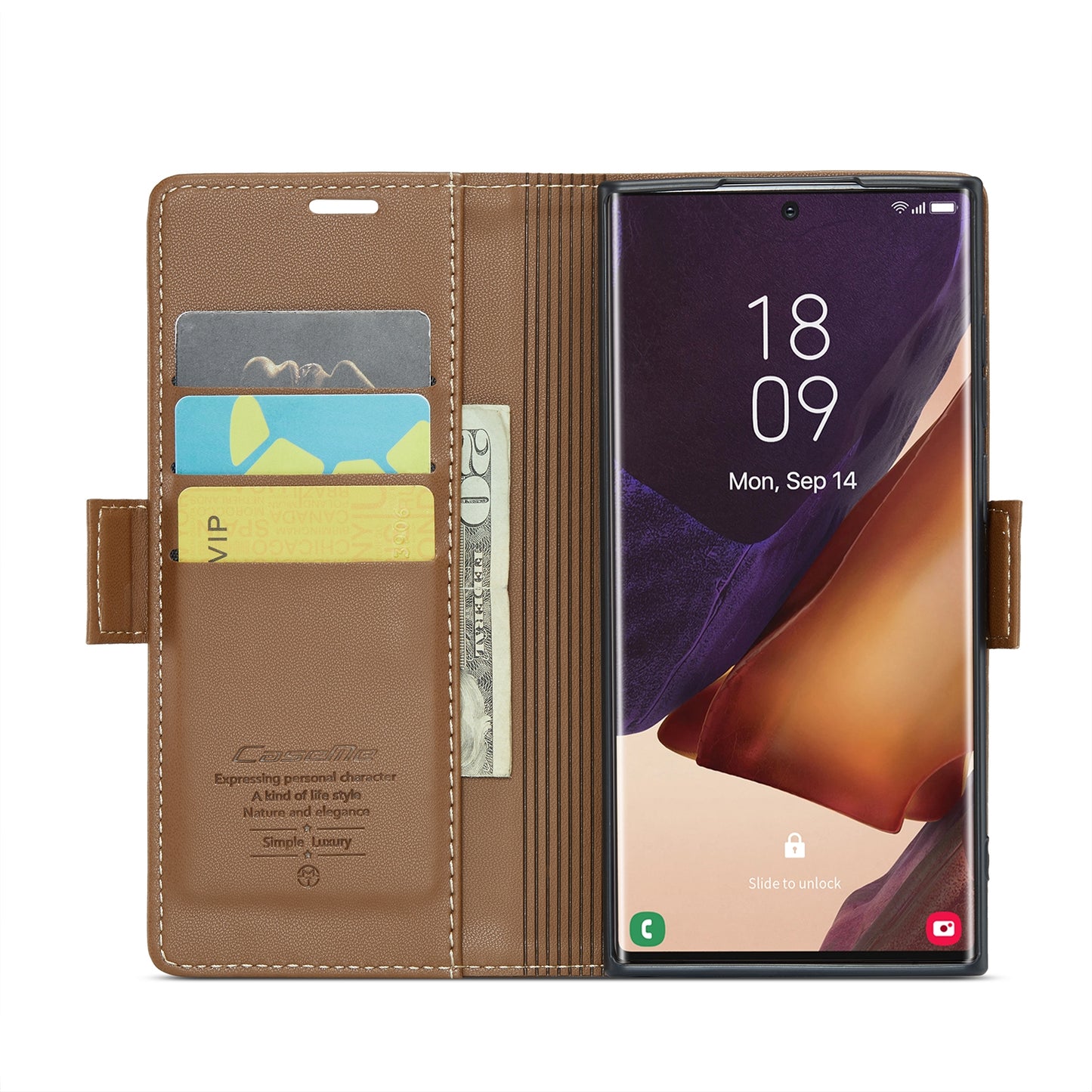Samsung Galaxy Note20 Ultra Leather Wallet Case - RFID Blocking, Stand Function, Card Slots