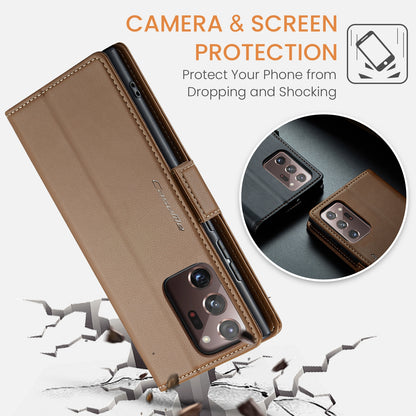 Samsung Galaxy Note20 Ultra Leather Wallet Case - RFID Blocking, Stand Function, Card Slots