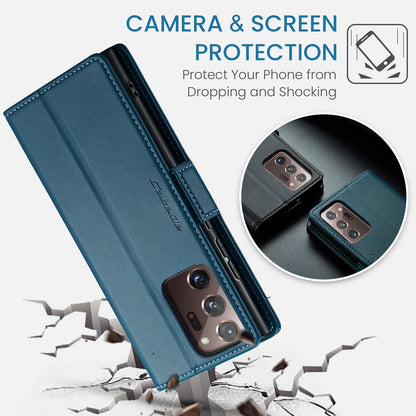 Samsung Galaxy Note20 Ultra Leather Wallet Case - RFID Blocking, Stand Function, Card Slots