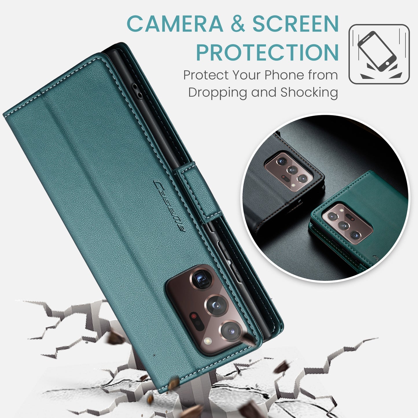 Samsung Galaxy Note20 Ultra Leather Wallet Case - RFID Blocking, Stand Function, Card Slots