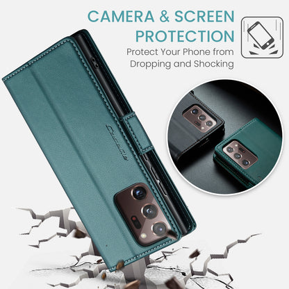 Samsung Galaxy Note20 Ultra Leather Wallet Case - RFID Blocking, Stand Function, Card Slots