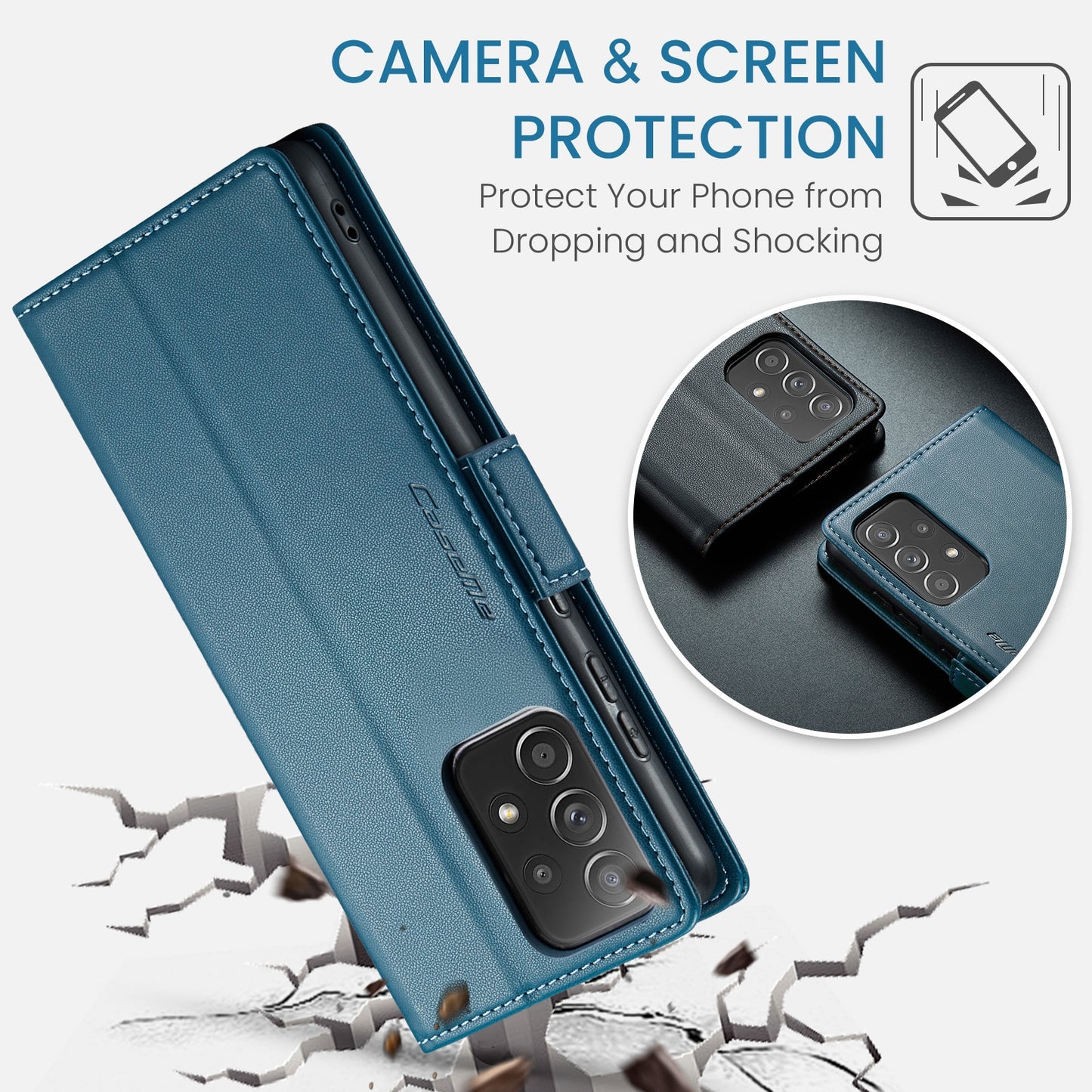Samsung Galaxy A52/A52s 5g Leather Wallet Case - RFID Blocking, Stand Function, Card Slots