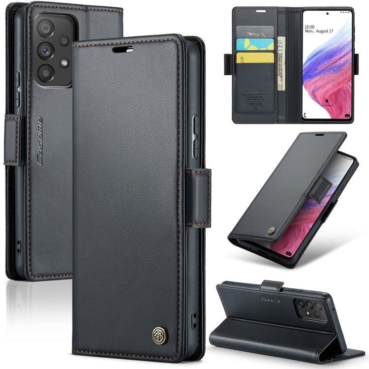 Samsung Galaxy A53 Leather Wallet Case - RFID Blocking, Stand Function, Card Slots