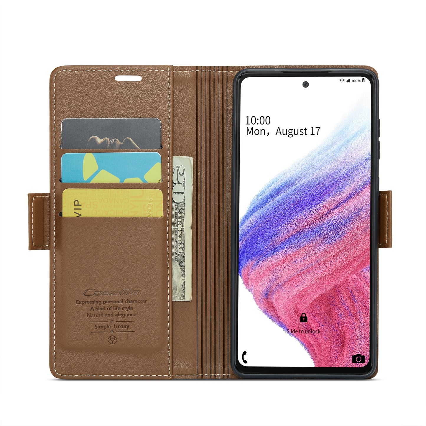 Samsung Galaxy A53 Leather Wallet Case - RFID Blocking, Stand Function, Card Slots